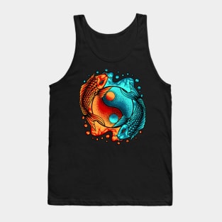 Yin & Yang Garden Pond Koi Fish Japanese Koi Carp Tank Top